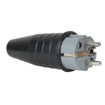 Connettore Schuko maschio in gomma