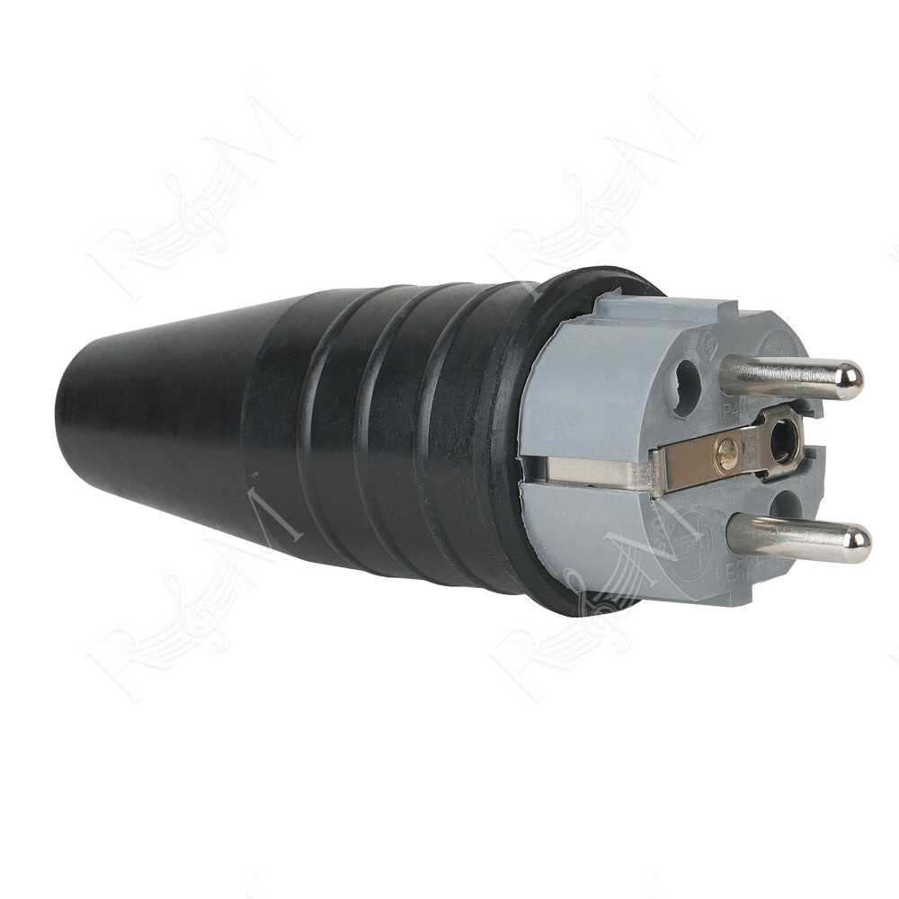 Connettore Schuko maschio in gomma