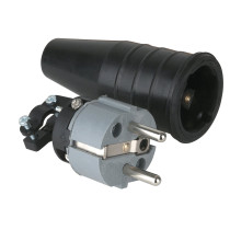 Connettore Schuko maschio in gomma