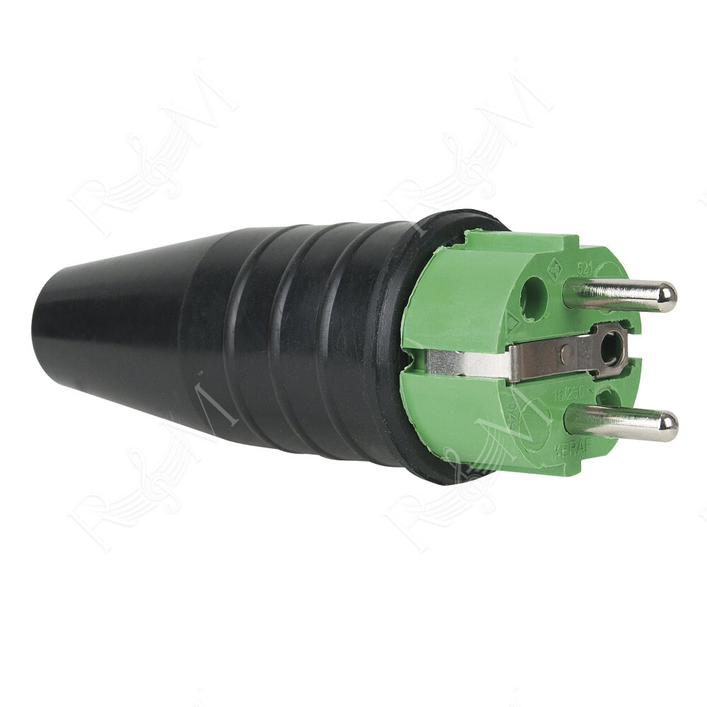 Connettore Schuko maschio in gomma