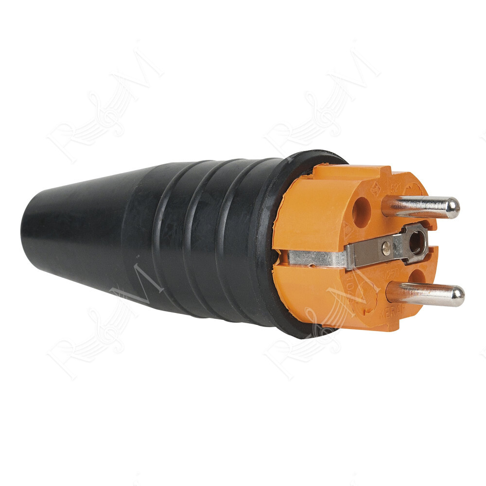 Connettore Schuko maschio in gomma