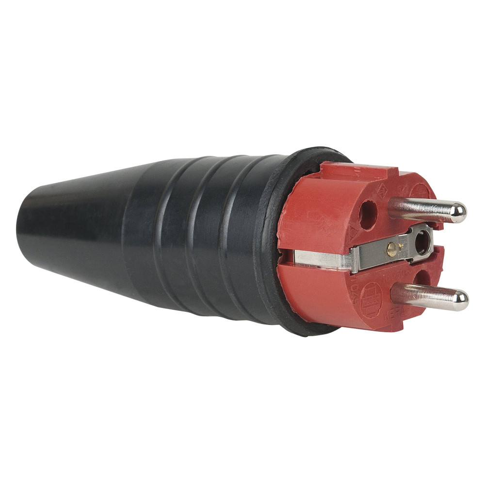 Connettore Schuko maschio in gomma