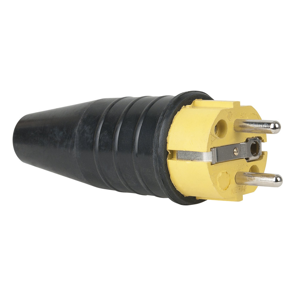 Connettore Schuko maschio in gomma