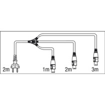 Schuko to Neutrik powerCON splitter 3-way 5 m