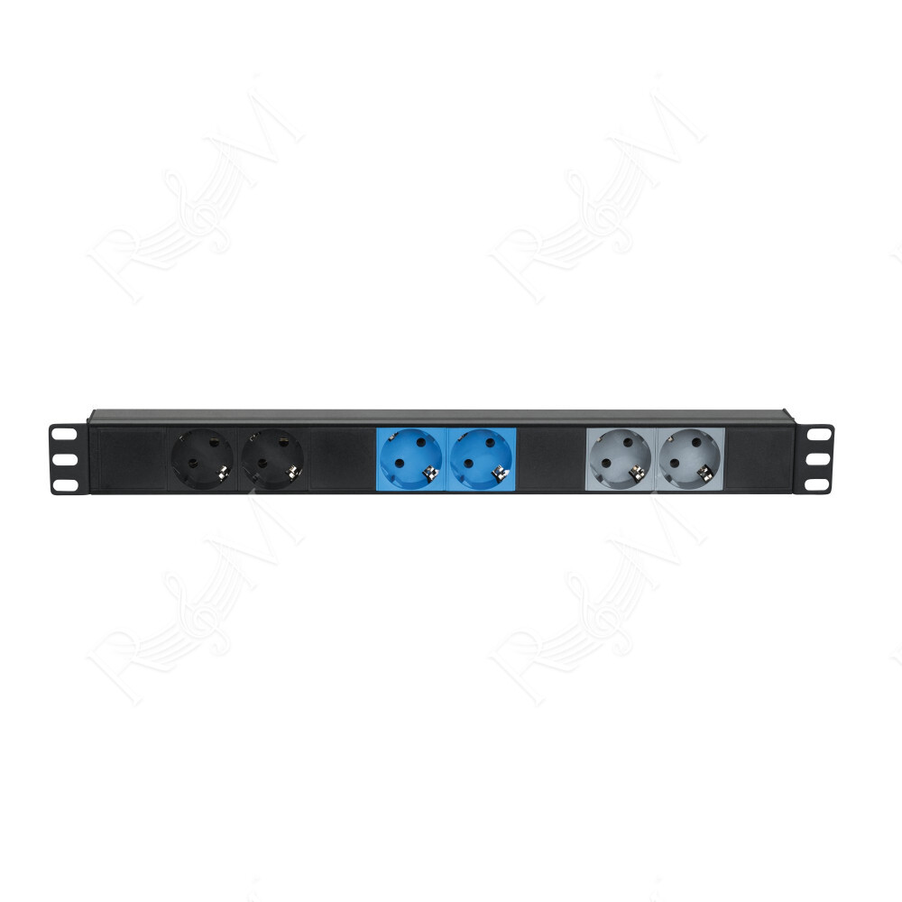 19" 1U CEE16A To 6x Sockets Collegamento trifase