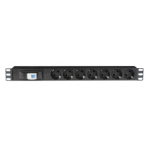 19" 1U Socketstrip 7 Con interruttore