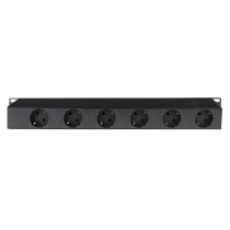 19" 1U Socketstrip 6 zone
