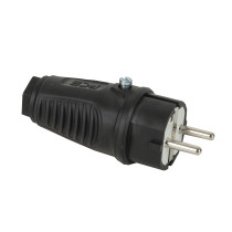 Rubber Schuko Connector Male PCE - IP44