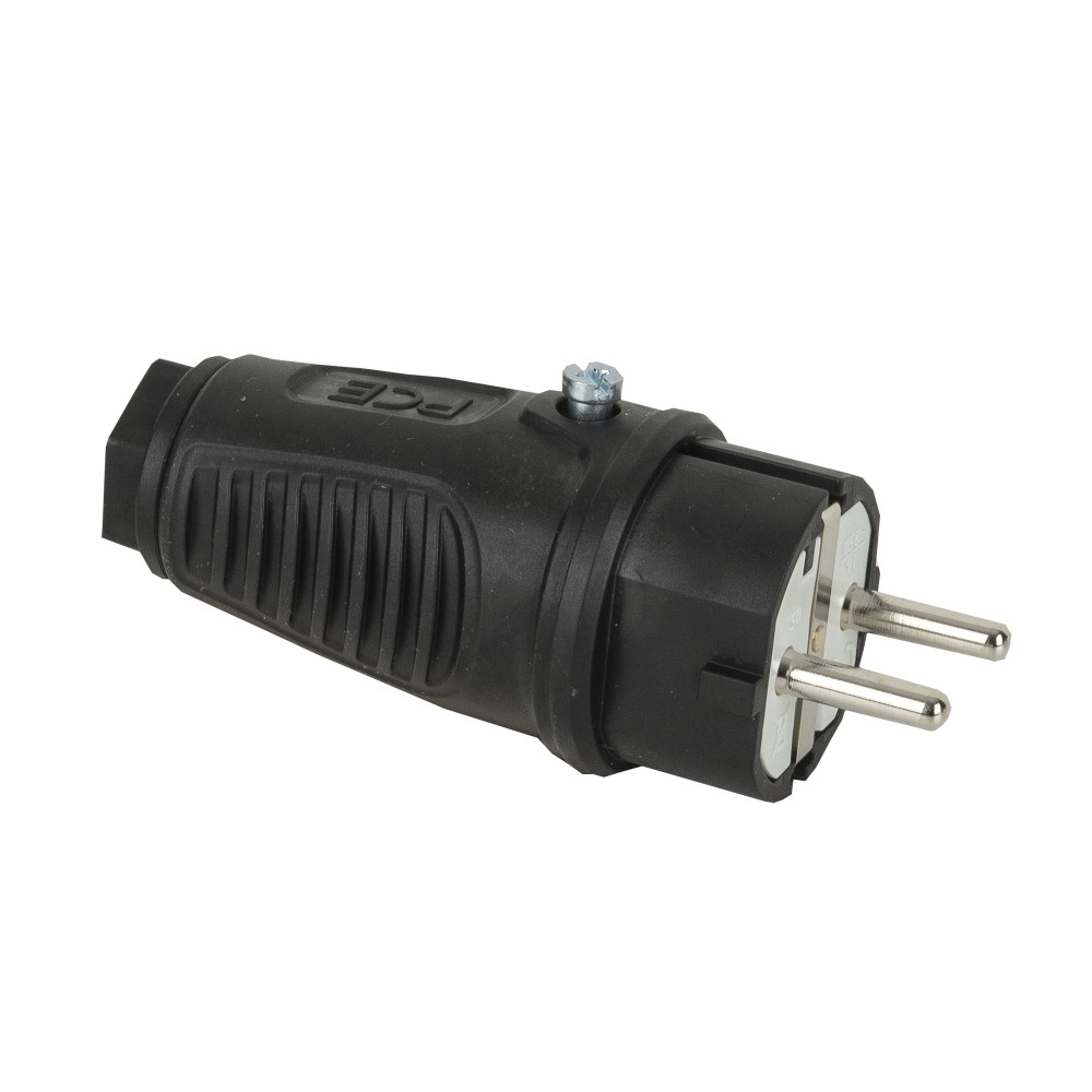Rubber Schuko Connector Male PCE - IP44