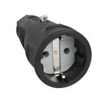 Rubber Schuko Connector Female PCE - IP20