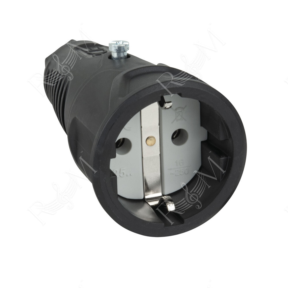 Rubber Schuko Connector Female PCE - IP20