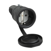 Rubber Schuko Connector Female PCE - IP44