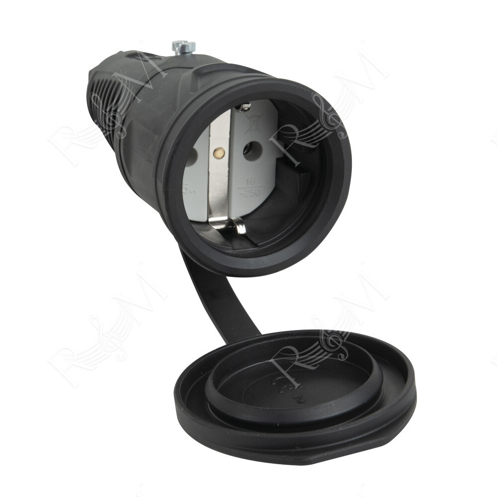 Rubber Schuko Connector Female PCE - IP44