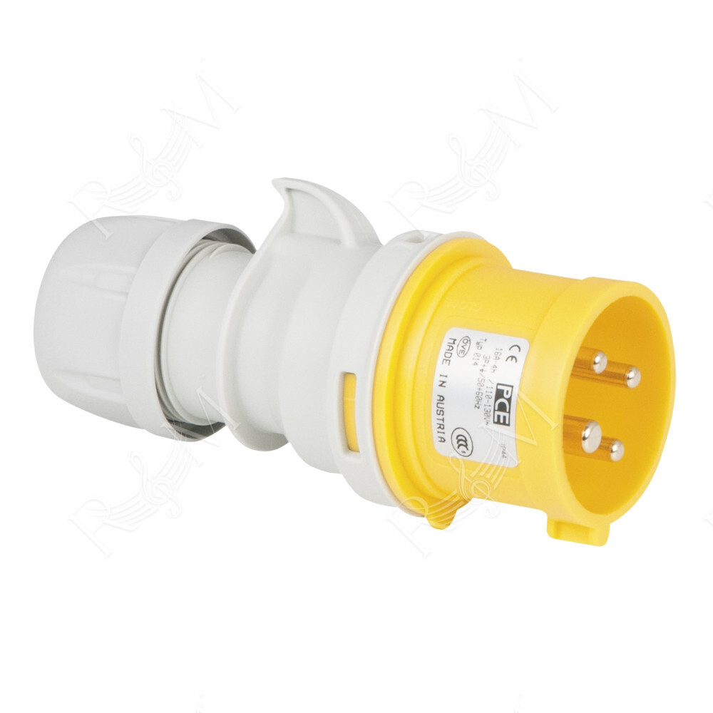 CEE 16 A/110 V 4P Plug - male - yellow Giallo - IP44