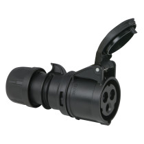 CEE 16 A/240 V - 3P Plug female Nero - IP44