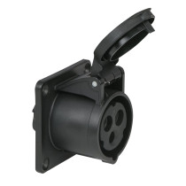 CEE 16 A/240 V - 3P Socket female Nero - IP44
