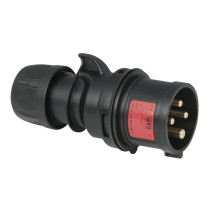 CEE 16 A/400 V - 4P Plug male Nero - Turbo Terminal - screwless - IP44