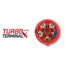 CEE 16 A/400 V - 4P Plug male Nero - Turbo Terminal - screwless - IP44