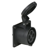 CEE 16 A/400 V - 4P Plug female Nero - IP44