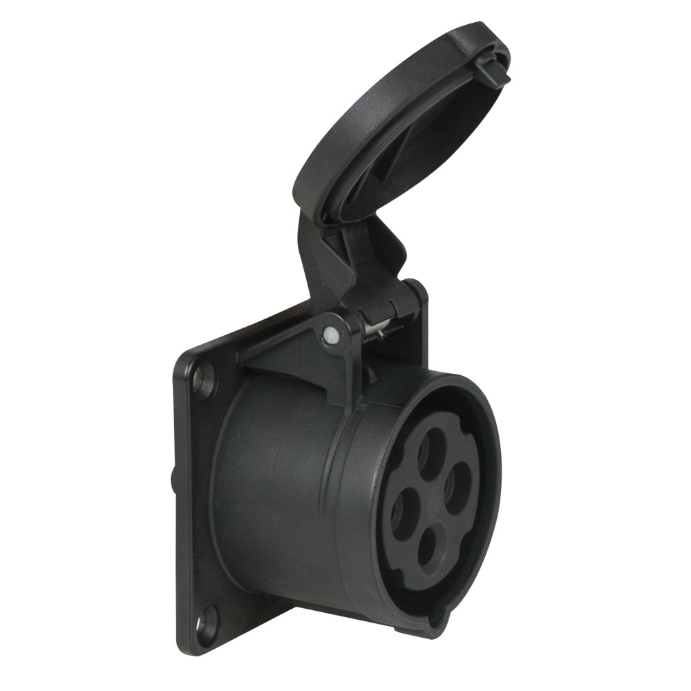 CEE 16 A/400 V - 4P Plug female Nero - IP44