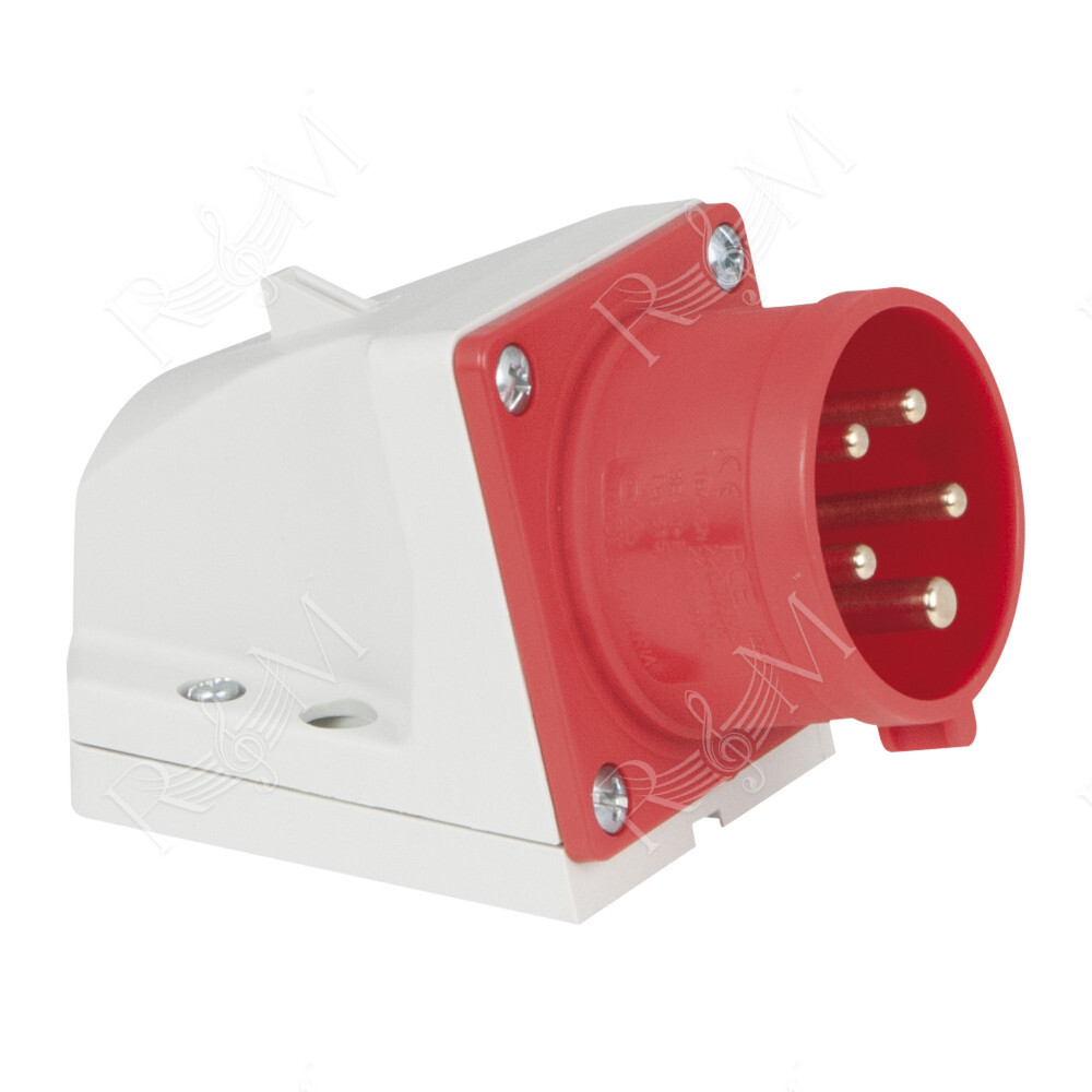CEE 16 A/400 V 5P Wallmount - male Rosso - IP44