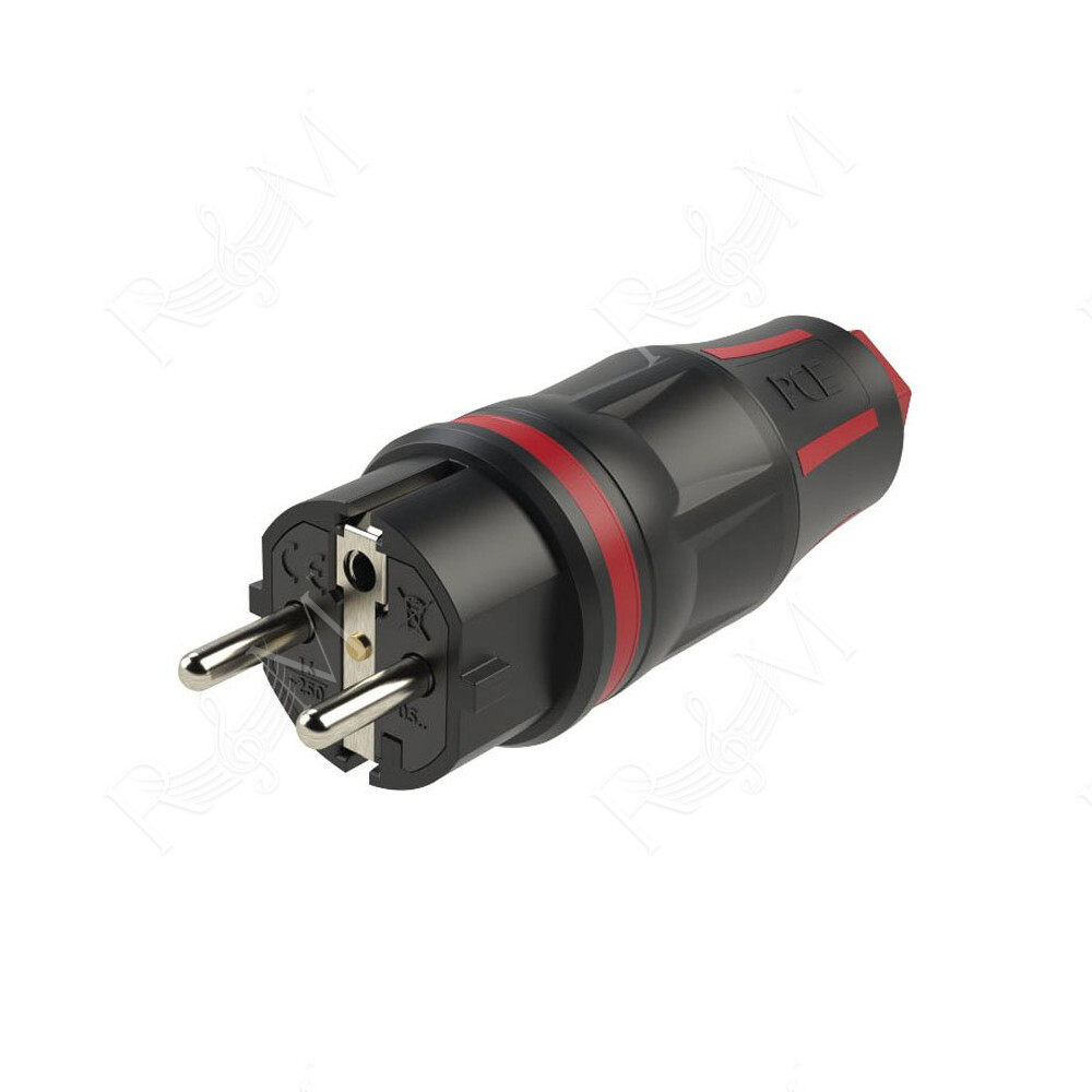 Connettore Schuko maschio in gomma