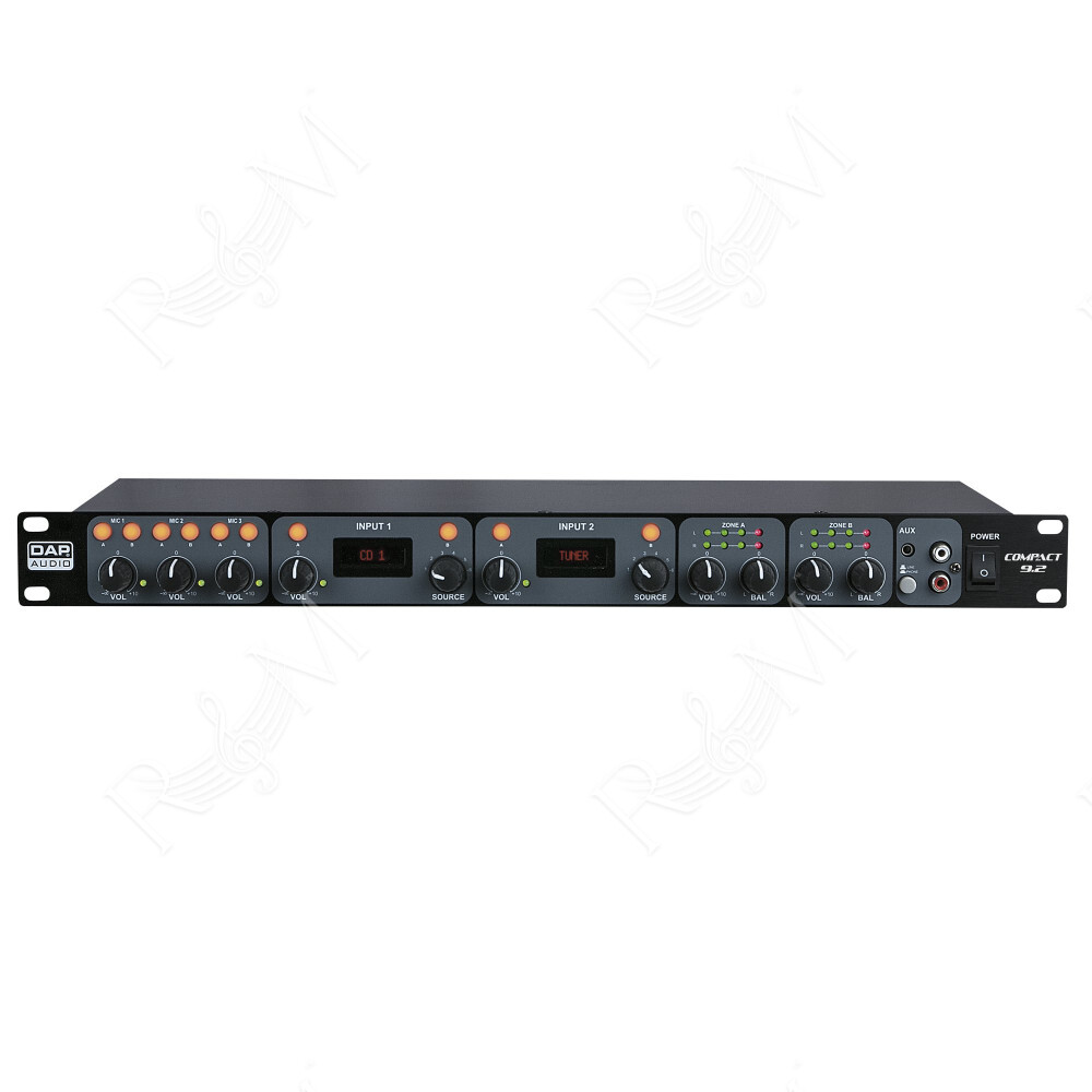 Compact 9.2 Mixer installazione 1U 9 canali - 2 zone