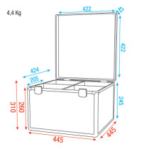 Case for 4x LED Par 56 Linea Value - con cinghie elastiche a gancio e anello