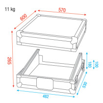 19" Live Mixer Case 12U - inclinato