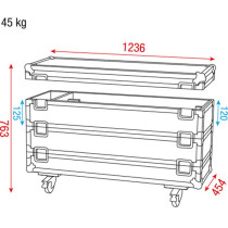 Case for 12x Sunstrip Active 3 sezioni impilabili con scomparto per gli accessori