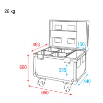Case per 4x Shark One (Spot/Wash Zoom/Wash/Combi)