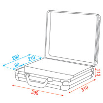 Case for 7 Microphones Con scomparto per accessori e schiuma preformata