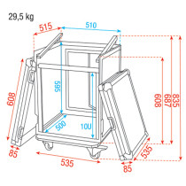 Combi Case 10U + 10U top