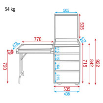 Drawer Case 12U + Work Surface Cassetto 12 U + superficie di lavoro