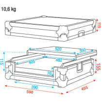 Universal Case 2-Ch DJ Control Baule universale per controller DJ, 2 canali