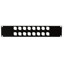 19 Inch Connector Panel 2U, per connettore XLR a 16 poli (dimensione D)