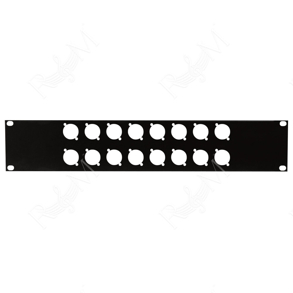 19 Inch Connector Panel 2U, per connettore XLR a 16 poli (dimensione D)