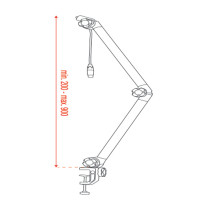 Broadcast Stand PRO 200-900 mm, connettori Neutrik inclusi