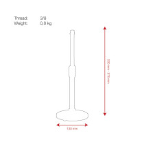 Desk Microphone Stand 230-370 mm - 3/8 filetto