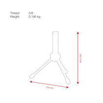 Desk Microphone Stand - Mini 146,5 mm - 5/8 filetto