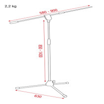 Supporto telescopico per microfono - Pro