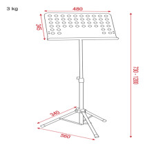 Music Stand - Pro Acciaio - 730-1200 mm