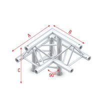 Deco-22 Triangle truss - down left - apex up ALM32 - 90° corner