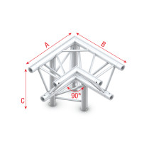 Deco-22 Triangle truss - down left - apex down ALM34 - 90° corner