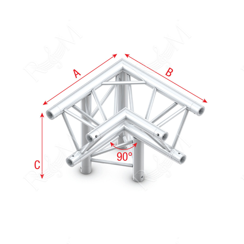 Deco-22 Triangle truss - down left - apex down ALM34 - 90° corner