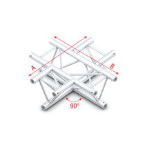 Deco-22 Triangle truss - 4-way horizontal ACM41 - 90° corner