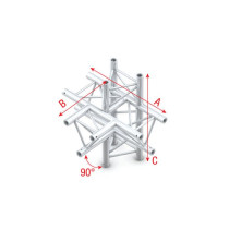 Deco-22 Triangle truss - T-Cross + up/down 5-way ATM51 - 90° corner