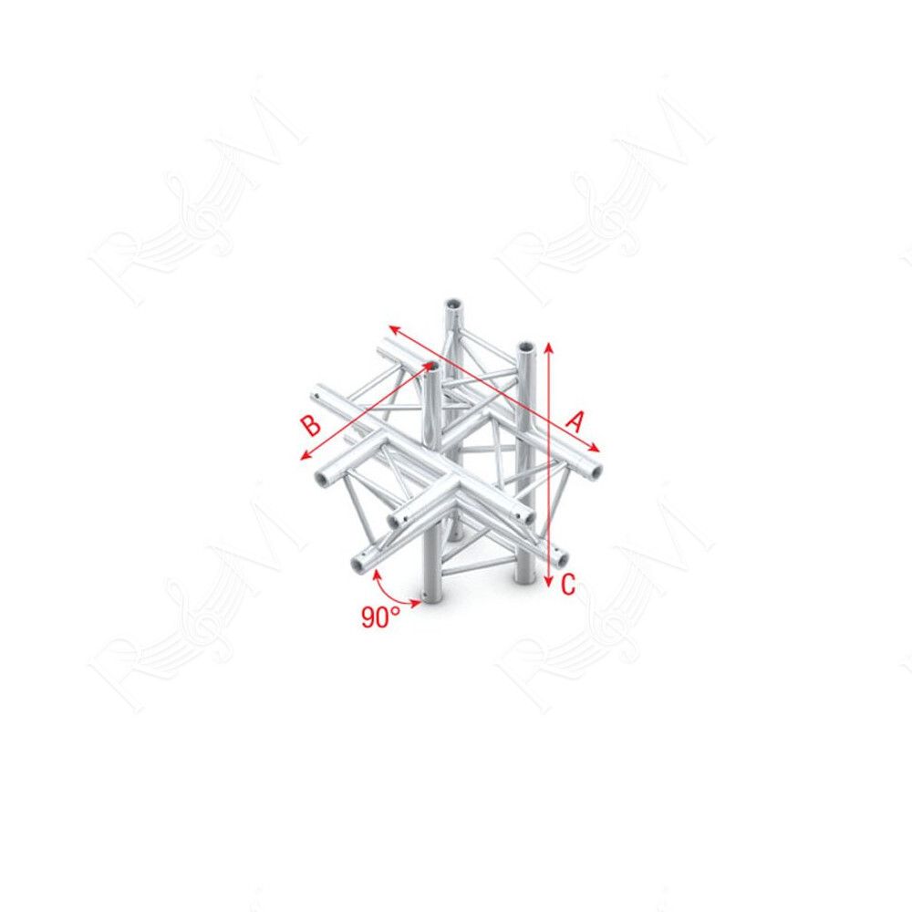 Deco-22 Triangle truss - T-Cross + up/down 5-way ATM51 - 90° corner