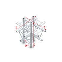 Deco-22 Triangle truss - Cross up/down 6-way ACM61 - 90° corner