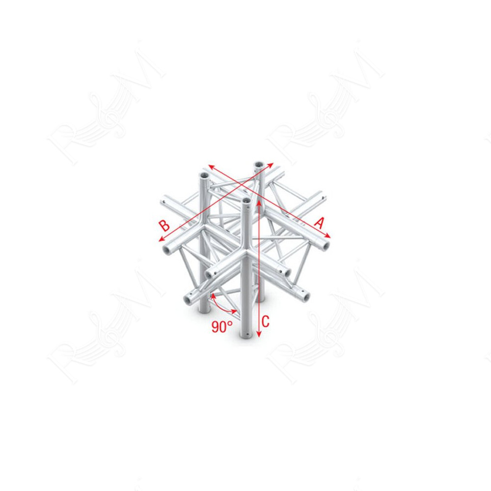 Deco-22 Triangle truss - Cross up/down 6-way ACM61 - 90° corner